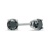 Thumbnail Image 1 of 1/3 CT. T.W. Black Diamond Solitaire Stud Earrings in 10K White Gold