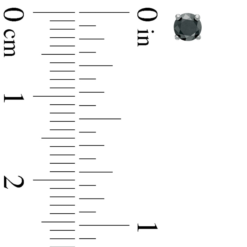 Main Image 2 of 1/3 CT. T.W. Black Diamond Solitaire Stud Earrings in 10K White Gold