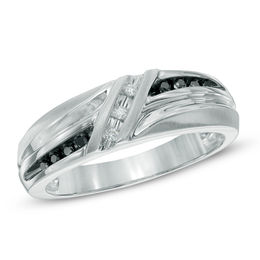 mens 110 ct tw enhanced black and white diamond wedding band in 10k - Mens Diamond Wedding Rings White Gold mens 110 ct tw enhanced black and white diamond wedding band in 10k - Mens Diamond Wedding Rings White Gold