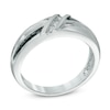 Thumbnail Image 2 of 1/10 CT. T.W. Enhanced Black and White Diamond Wedding Band in 10K White Gold