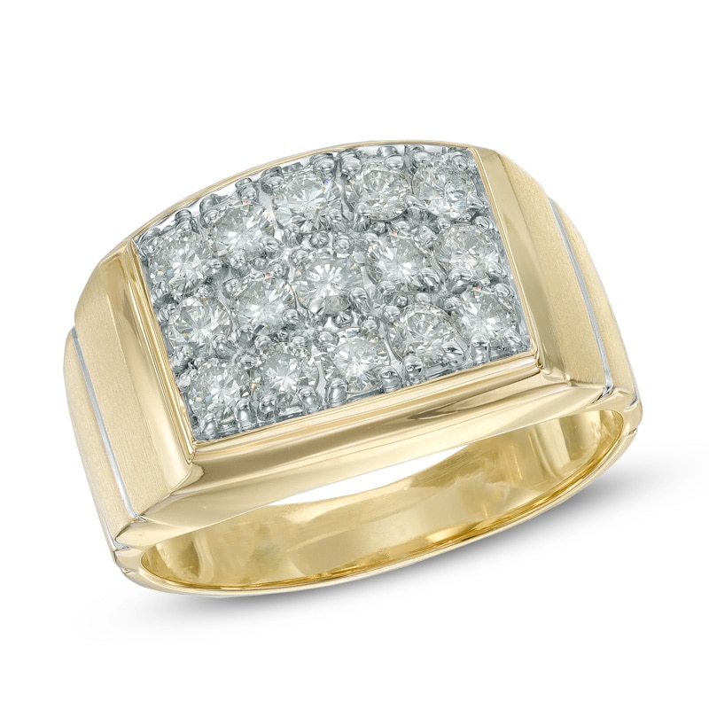 Men's 1 CT. T.W. Diamond Square Composite Ring in 10K Gold