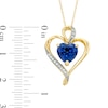 Thumbnail Image 1 of 8.0mm Heart-Shaped Lab-Created Blue and White Sapphire Heart Pendant in Sterling Silver with 14K Gold Plate