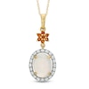 Thumbnail Image 1 of Oval Opal, Madeira Citrine and Lab-Created White Sapphire Pendant in 10K Gold