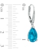 Thumbnail Image 3 of Pear-Shaped Blue Quartz Triplet and Lab-Created White Sapphire Pendant and Drop Earrings Set in Sterling Silver