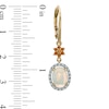 Thumbnail Image 2 of Oval Opal, Madeira Citrine and Lab-Created White Sapphire Drop Earrings in 10K Gold