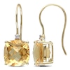 Thumbnail Image 0 of 10.0mm Cushion-Cut Citrine and Diamond Accent Drop Earrings in 10K Gold