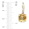 Thumbnail Image 1 of 10.0mm Cushion-Cut Citrine and Diamond Accent Drop Earrings in 10K Gold