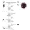 Thumbnail Image 1 of 5.0mm Cushion-Cut Garnet and 1/10 CT. T.W. Diamond Stud Earrings in 10K Rose Gold