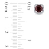 Thumbnail Image 1 of 5.0mm Cushion-Cut Garnet and 1/10 CT. T.W. Diamond Stud Earrings in 10K White Gold