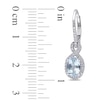 Thumbnail Image 1 of Oval Aquamarine and 1/4 CT. T.W. Diamond Drop Earrings in 10K White Gold