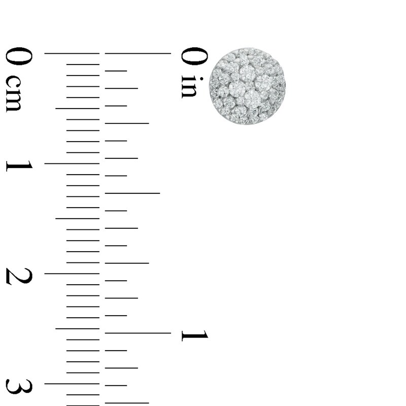 Main Image 2 of 1/2 CT. T.W. Diamond Layered Cluster Stud Earrings in 10K White Gold