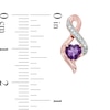 Thumbnail Image 1 of 5.0mm Heart-Shaped Amethyst and Diamond Accent Infinity Drop Earrings in 10K Rose Gold