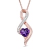 Thumbnail Image 0 of 6.5mm Heart-Shaped Amethyst and Diamond Accent Infinity Loop Pendant in 10K Rose Gold