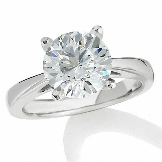 Celebration LuxÂ® 4 CT. Certified Diamond Solitaire Engagement Ring in 14K White Gold (H/Si2)