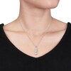 Thumbnail Image 3 of 6.0-8.5mm Freshwater Cultured Pearl and Diamond Accent Triple Drop Pendant in Sterling Silver