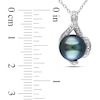 Thumbnail Image 1 of 9.0-9.5mm Black Tahitian Cultured Pearl and 1/20 CT. T.W. Diamond Pendant in Sterling Silver
