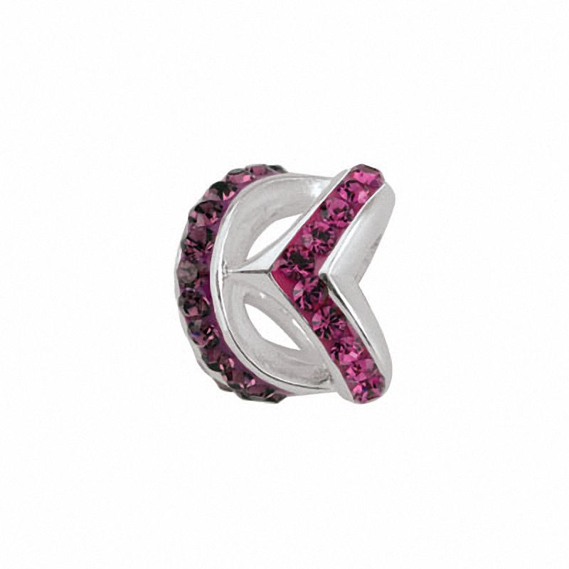 Persona® Sterling Silver Chevron Charm with Pink and Purple Crystals
