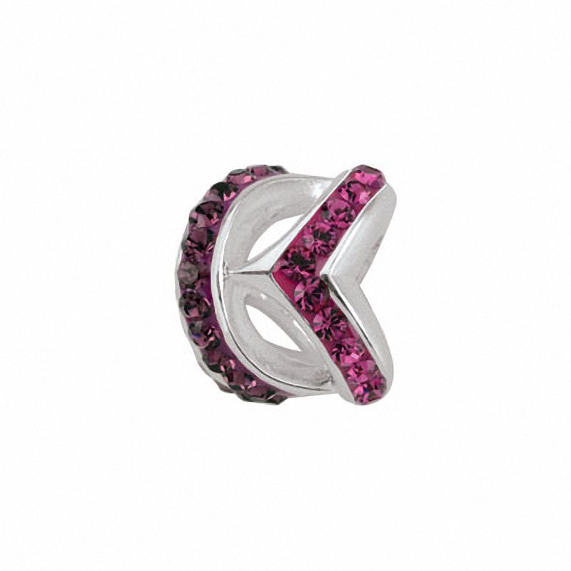 Main Image 1 of Persona® Sterling Silver Chevron Charm with Pink and Purple Crystals