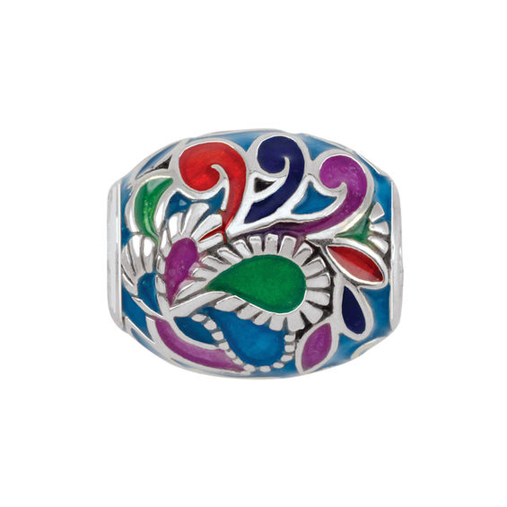 Persona® Sterling Silver Multi-Color Enamel Paisley Charm