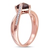 Thumbnail Image 1 of 7.0mm Heart-Shaped Garnet and Diamond Accent Engagement Ring in 10K Rose Gold
