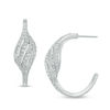 Thumbnail Image 0 of AVA Nadri Crystal Half Hoop Earrings in White Rhodium Brass