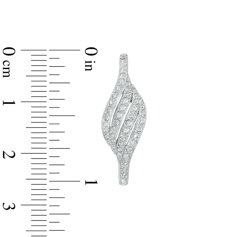 Main Image 2 of AVA Nadri Crystal Half Hoop Earrings in White Rhodium Brass