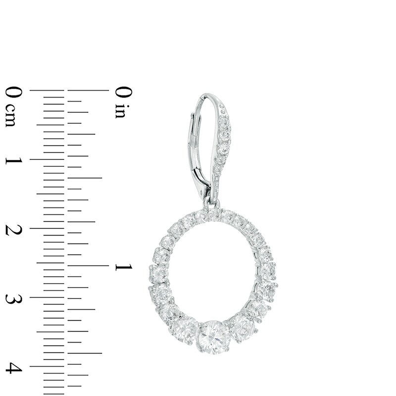 Main Image 2 of AVA Nadri Cubic Zirconia Graduated Circle Drop Earrings in White Rhodium Brass