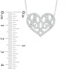 Thumbnail Image 2 of AVA Nadri Cubic Zirconia Ornate Heart Necklace in White Rhodium Brass