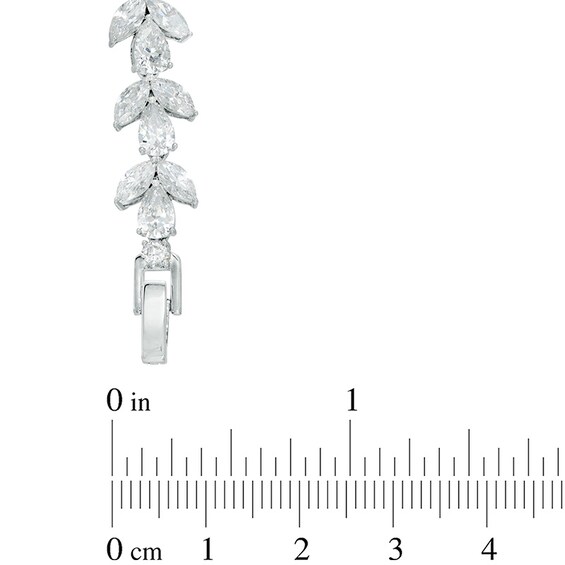 AVA Nadri Cubic Zirconia Line Bracelet in White Rhodium Brass - 7.5"