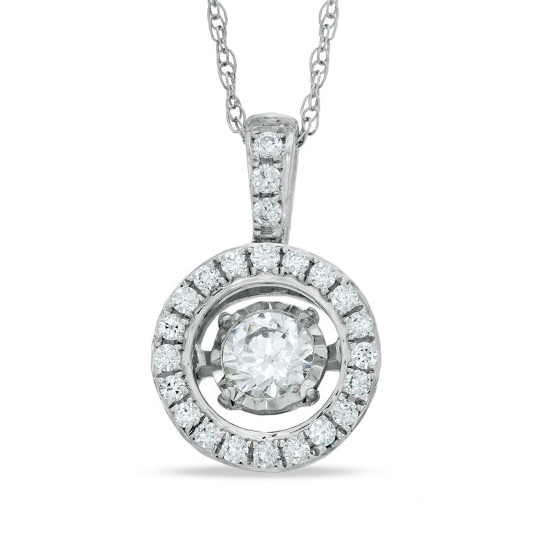 1/3 CT. T.W. Diamond Frame Pendant in 10K White Gold