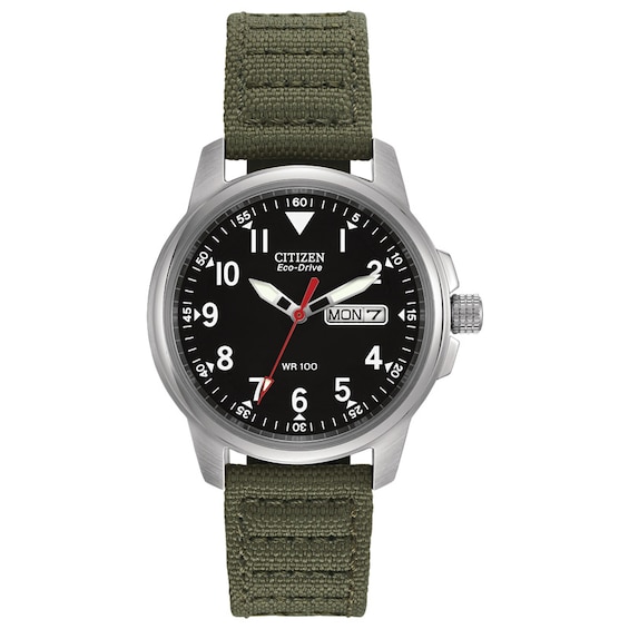 Men's Citizen Eco-Drive® Military-Inspired Watch with Black Dial (Model: Bm8180-30E)