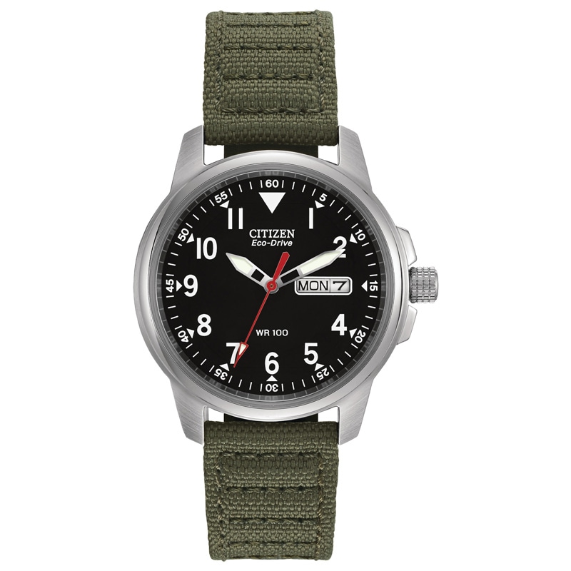 Men's Citizen Eco-Drive® Military-Inspired Watch with Black Dial (Model: BM8180-30E)