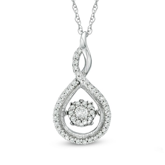 Unstoppable Love™ 1/5 CT. T.W. Diamond Twist Teardrop Pendant in 10K White Gold Unstoppable Love™ 1/5 CT. T.W. Diamond Twist Teardrop Pendant in 10K White Gold
