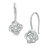 Thumbnail Image 1 of 1/8 CT. T.W. Diamond Whirlwind Drop Earrings in Sterling Silver