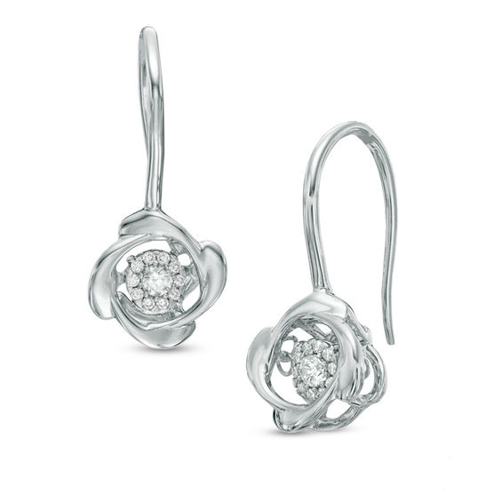 1/8 CT. T.w. Diamond Whirlwind Drop Earrings in Sterling Silver