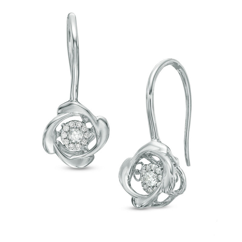 1/8 CT. T.W. Diamond Whirlwind Drop Earrings in Sterling Silver
