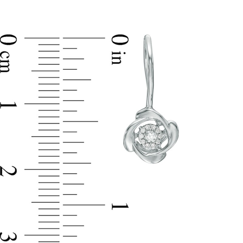 Main Image 2 of 1/8 CT. T.W. Diamond Whirlwind Drop Earrings in Sterling Silver