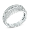Thumbnail Image 1 of Men's 1 CT. T.W. Round and Baguette Diamond Wedding Band in 14K White Gold