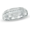 Thumbnail Image 0 of Men's 1/2 CT. T.W. Round and Baguette Diamond Wedding Band in 14K White Gold