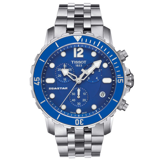 Men's Tissot Seastar 1000 Chronograph Watch with Blue Dial (Model: T066.417.11.047.00)