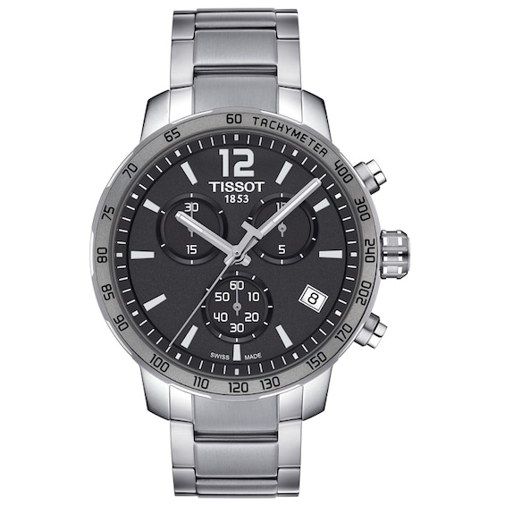 Men's Tissot Quickster Chronograph Watch with Anthracite Grey Dial (Model: T095.417.11.067.00)