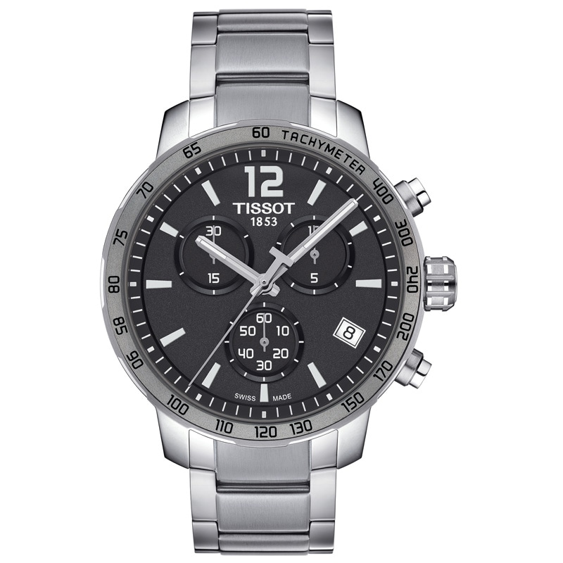 Main Image 1 of Men's Tissot Quickster Chronograph Watch with Anthracite Grey Dial (Model: T095.417.11.067.00)
