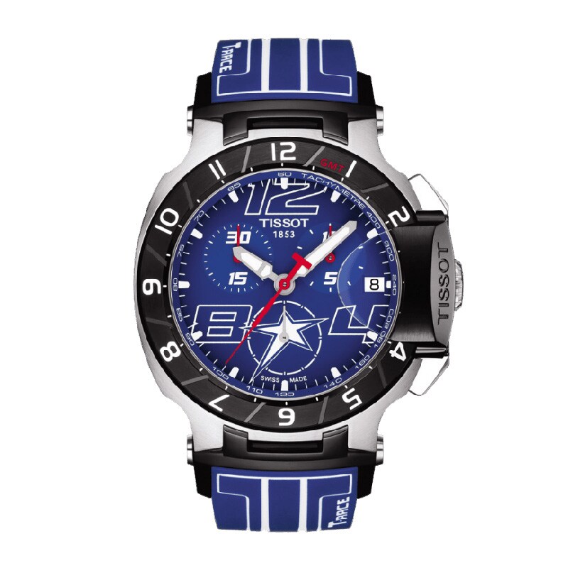 Main Image 1 of Men's Tissot Nicky Hayden 2014 Limited Edition T-Race Chronograph Strap Watch with Blue Dial (Model: T048.417.27.047.00)