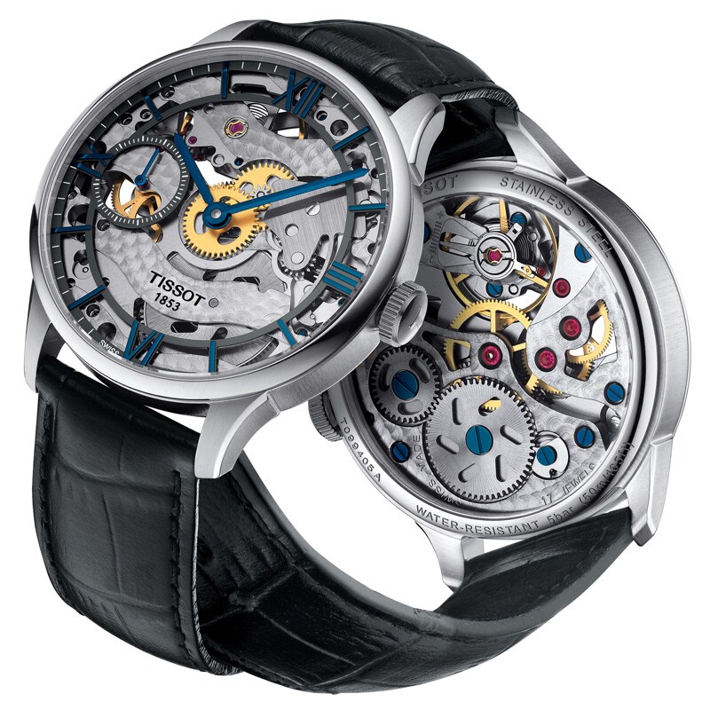 Main Image 3 of Men's Tissot Chemin Des Tourelles Squelette Watch with Skeleton Dial (Model: T099.405.16.418.00)