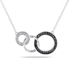 Thumbnail Image 1 of 1/10 CT. T.W. Enhanced Black and White Diamond Three Interlocking Circles Necklace in Sterling Silver