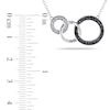 Thumbnail Image 2 of 1/10 CT. T.W. Enhanced Black and White Diamond Three Interlocking Circles Necklace in Sterling Silver