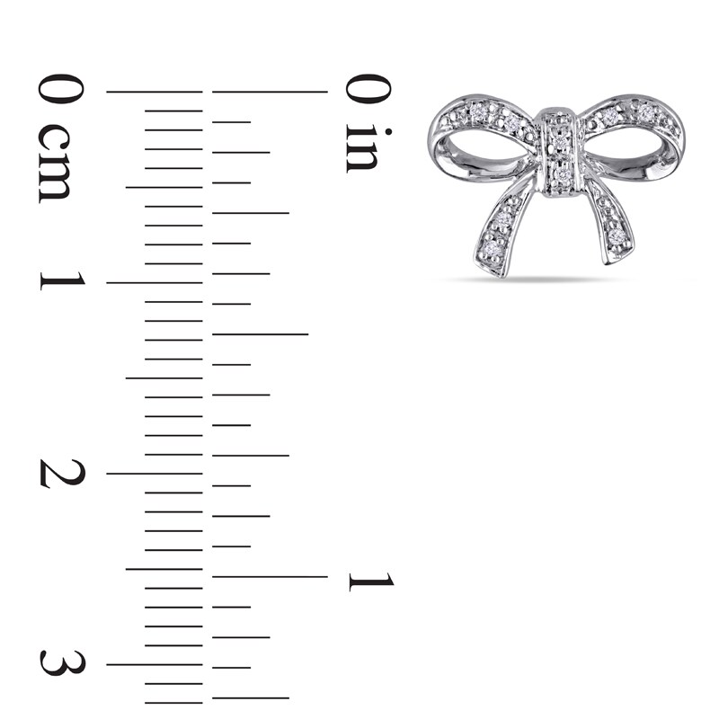 Main Image 2 of Diamond Accent Bow Stud Earrings in 10K White Gold