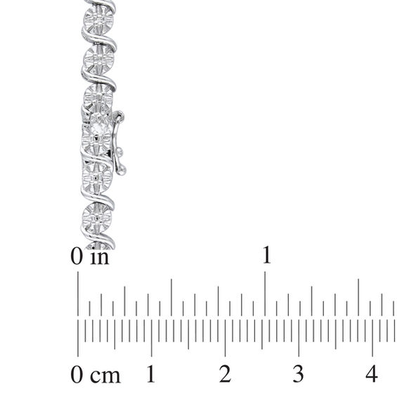 1/2 CT. T.w. Diamond "S" Tennis Necklace in Sterling Silver - 17"