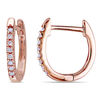 Thumbnail Image 0 of 1/10 CT. T.W. Diamond Huggie Hoop Earrings in 10K Rose Gold