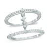 Thumbnail Image 0 of 3/8 CT. T.W. Diamond Bridge Double Ring in 10K White Gold